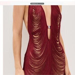 Burgundy Fringe Slip- NWT